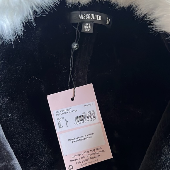 BNWT MISSGUIDED - faux fur and leather multi tone jacket - Picture 2 of 5